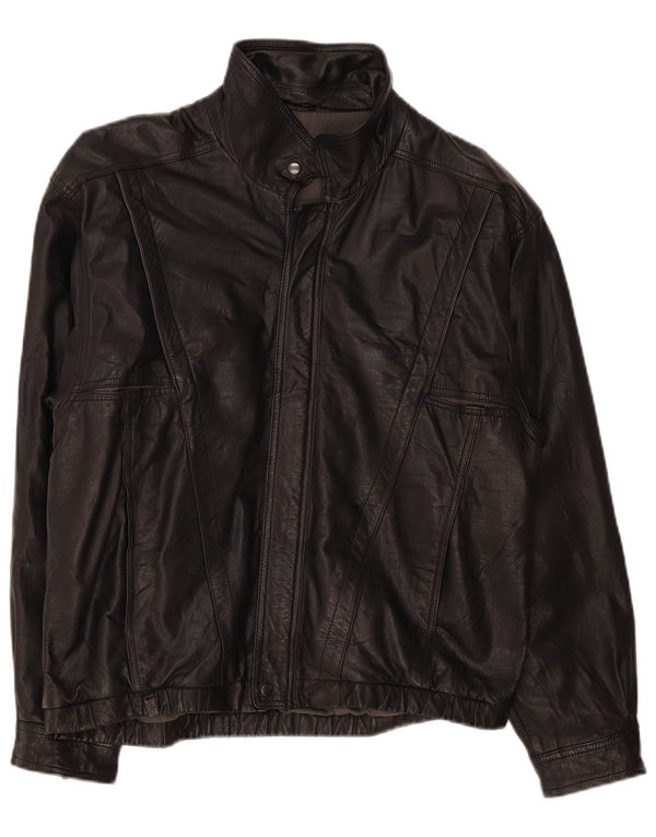 Jaqueta de couro masculina vintage UK 38 média preta