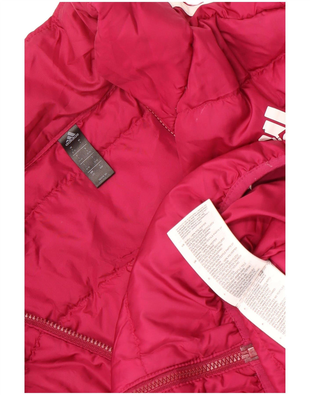 Jaqueta acolchoada feminina Adidas UK 16/18 grande poliéster rosa
