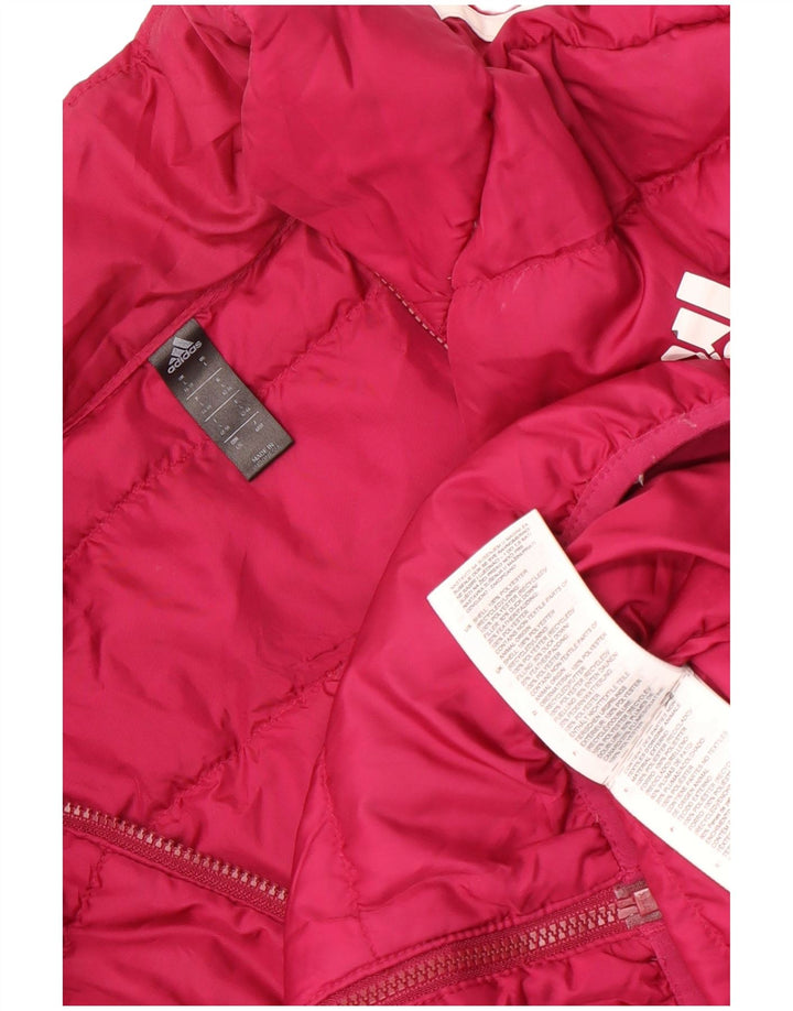 Jaqueta acolchoada feminina Adidas UK 16/18 grande poliéster rosa