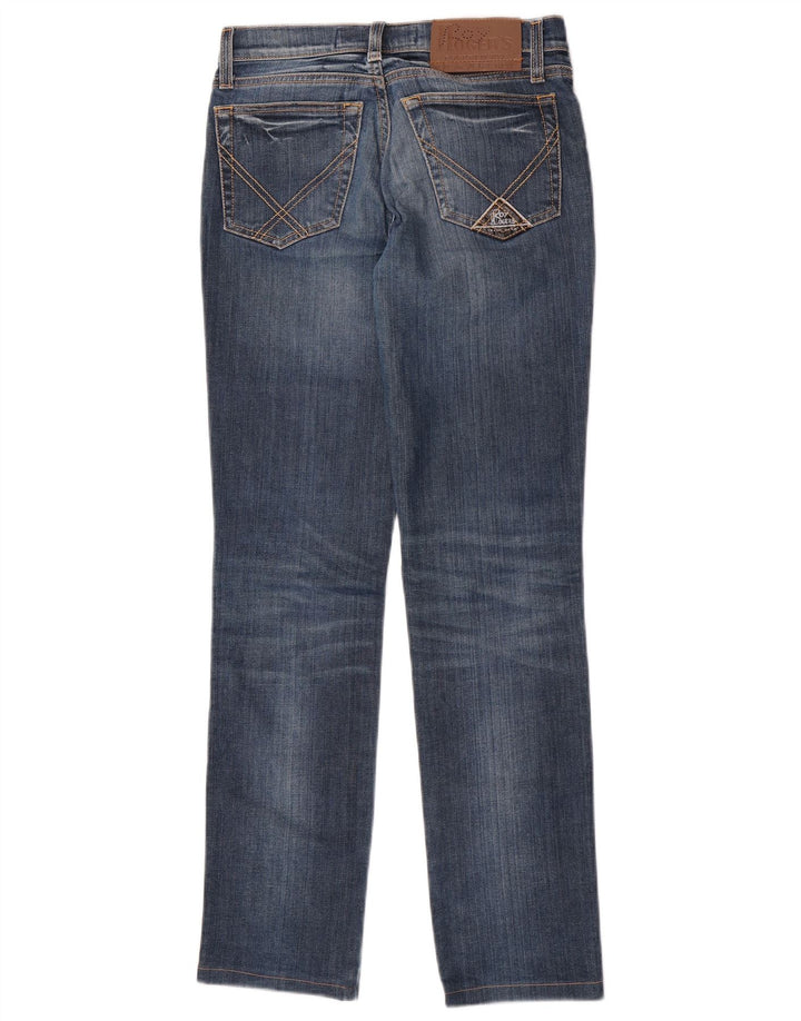 Calça jeans reta feminina Roy Rogers W27 L30 algodão azul
