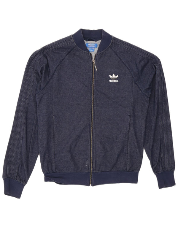 Adidas Mens Tracksuit Top Jacket Médio Azul Marinho Algodão
