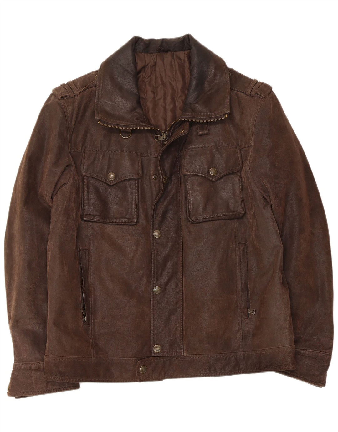 Jaqueta de couro masculina vintage Reino Unido 40 grande couro marrom