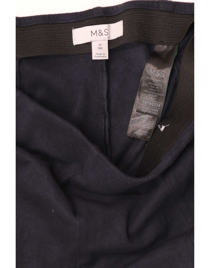 Leggings femininas Marks & Spencer UK 12 poliéster azul marinho médio