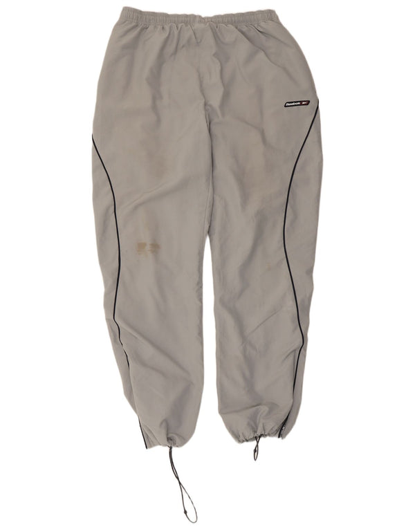 Calça de treino masculina Reebok Joggers grande poliéster cinza