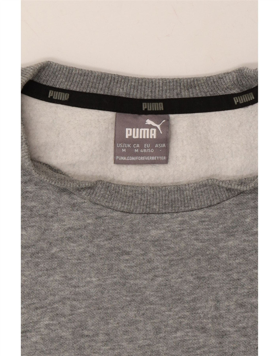 PUMA Mens Graphic Sweatshirt Jumper Medium Grey Cotton Vintage Puma and Second-Hand Puma from Messina Hembry 