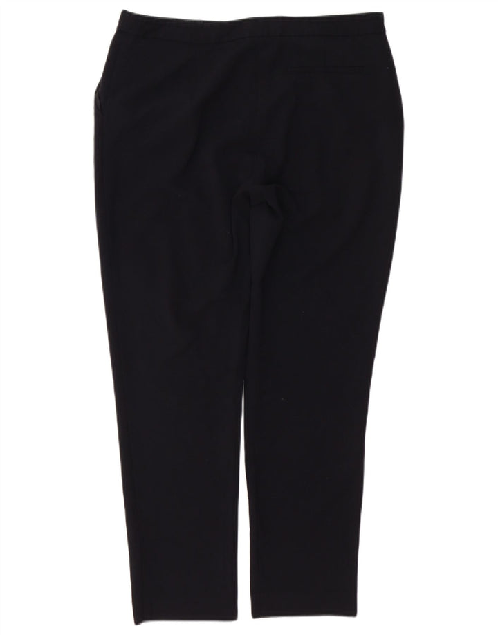 Calça chino reta feminina Oasis UK 12 médio W32 L26 poliéster preto