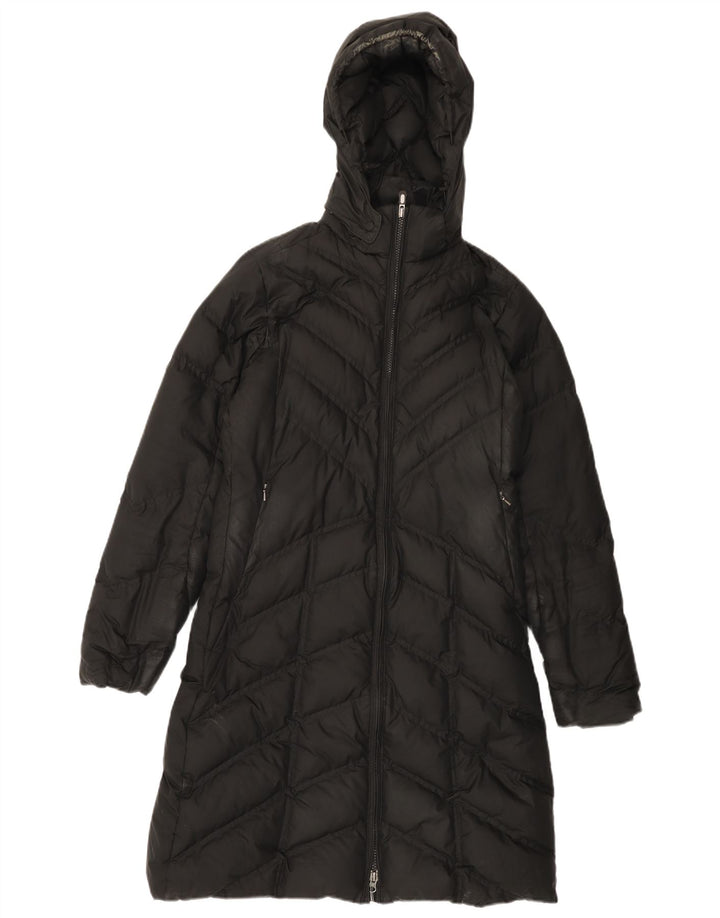 Casaco acolchoado com capuz feminino Patagonia UK 10 pequeno poliéster preto