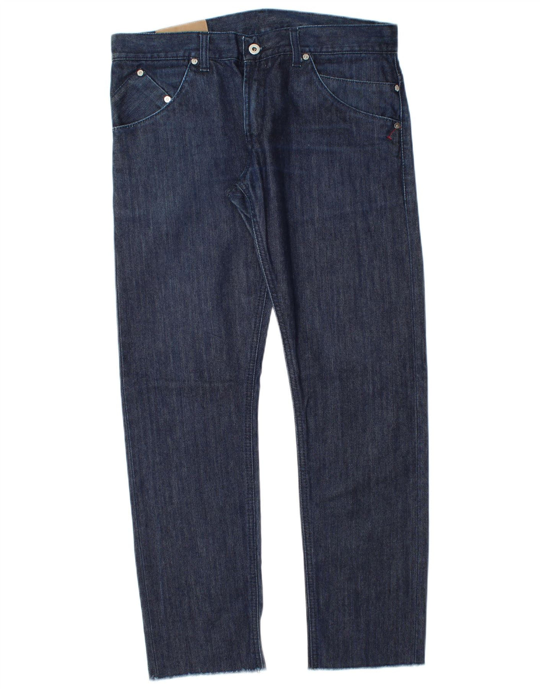 Dondup Mens Straight Jeans W33 L29 Azul Marinho Algodão