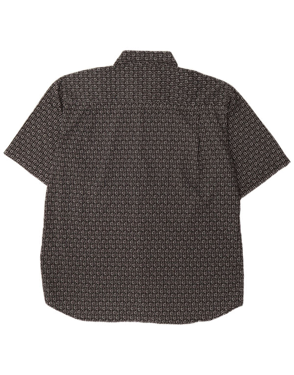 Camisa masculina de manga curta Canda XL preta geométrica poliéster