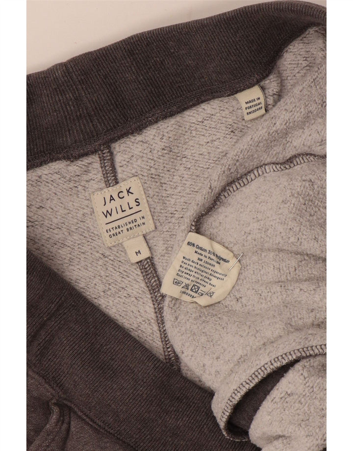 Jack Wills Mens Graphic Sport Shorts Médio Algodão Cinza