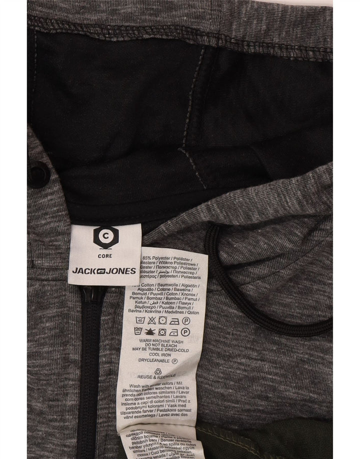 Suéter masculino com capuz e zíper Jack & Jones 2XL poliéster colorblock verde