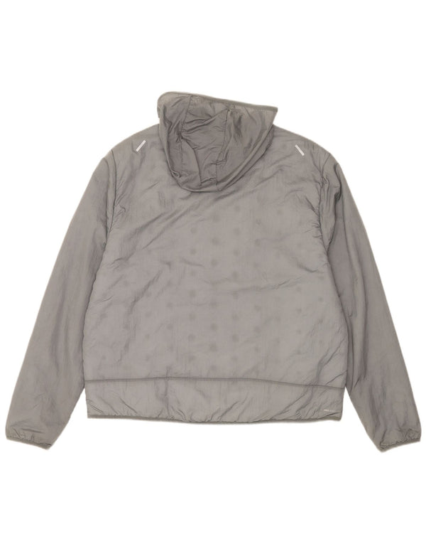 Jaqueta acolchoada com capuz masculina Nike UK 42 XL cinza nylon