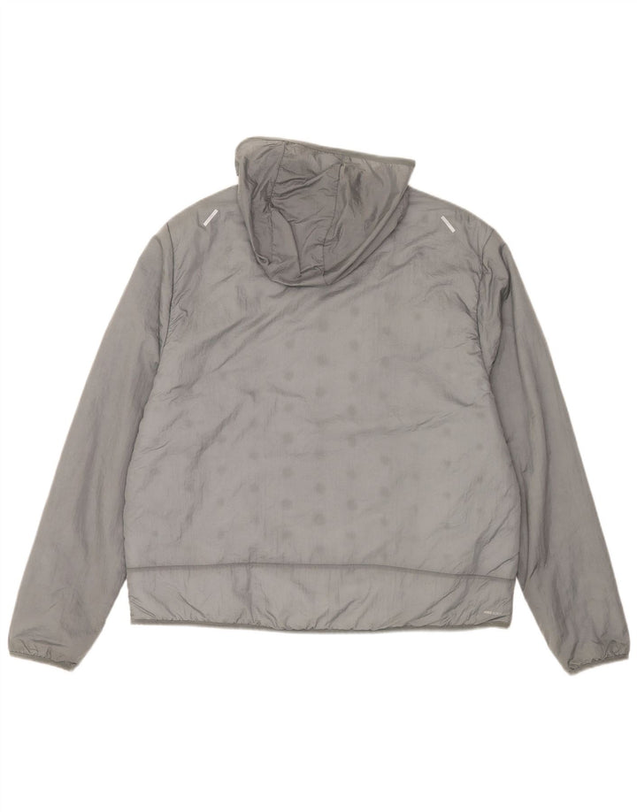 Jaqueta acolchoada com capuz masculina Nike UK 42 XL cinza nylon