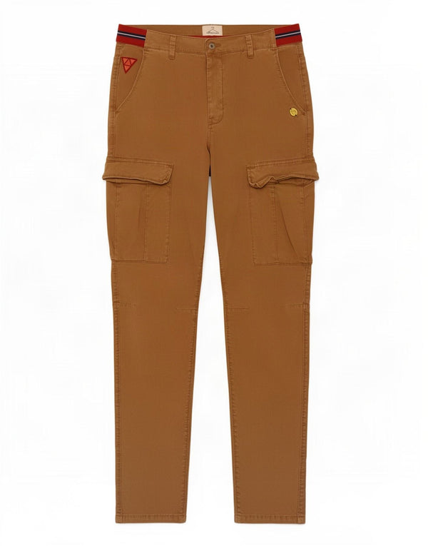 Calça cargo reta masculina Berna IT 50 grande W34 L30 algodão bege