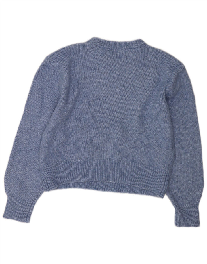 Suéter feminino Marks & Spencer com gola redonda grande, Reino Unido 14, azul médio