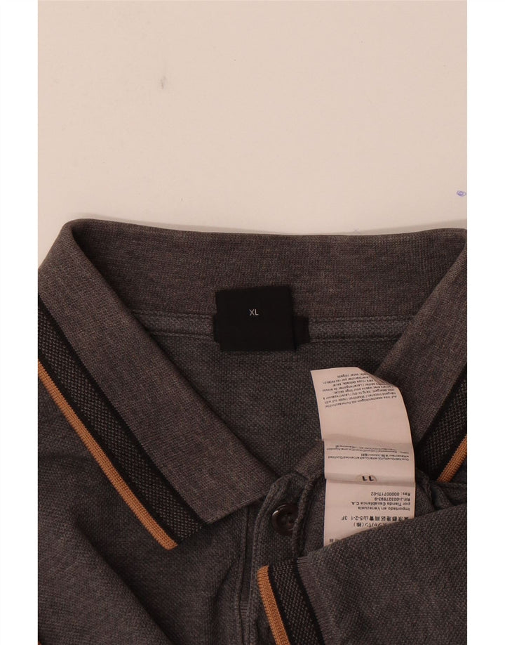 Camisa polo masculina Hugo Boss Regular Fit XL algodão cinza