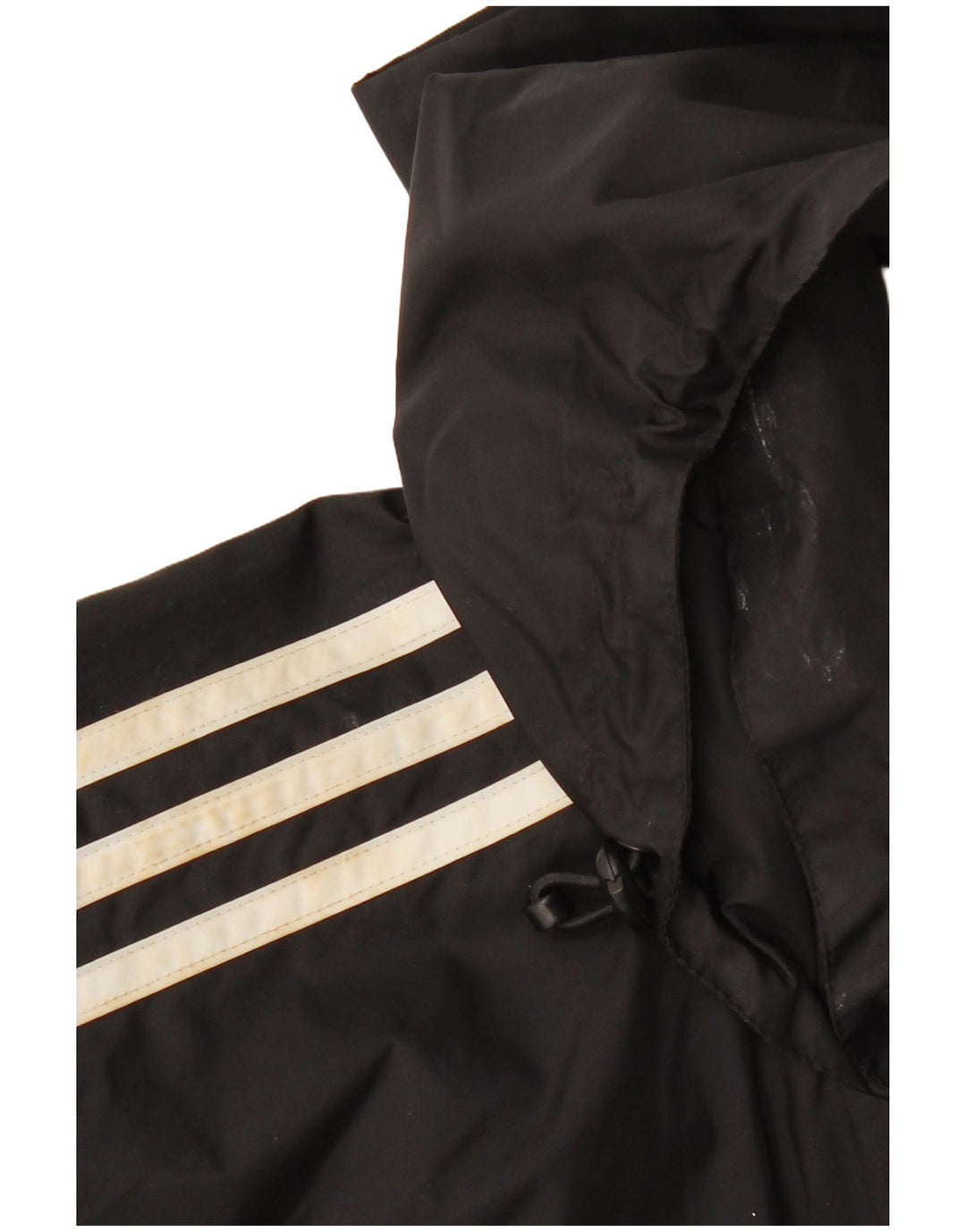 ADIDAS Mens Hooded Rain Jacket UK 36/38 Pequeno Preto Poliamida