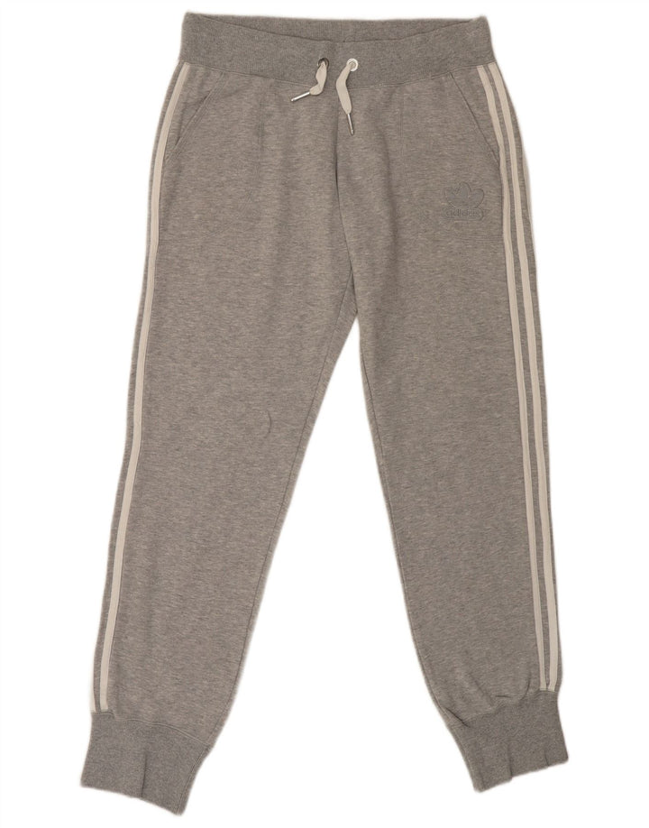 ADIDAS Calças de treino femininas Joggers UK 16 Grande Cinza Poliéster