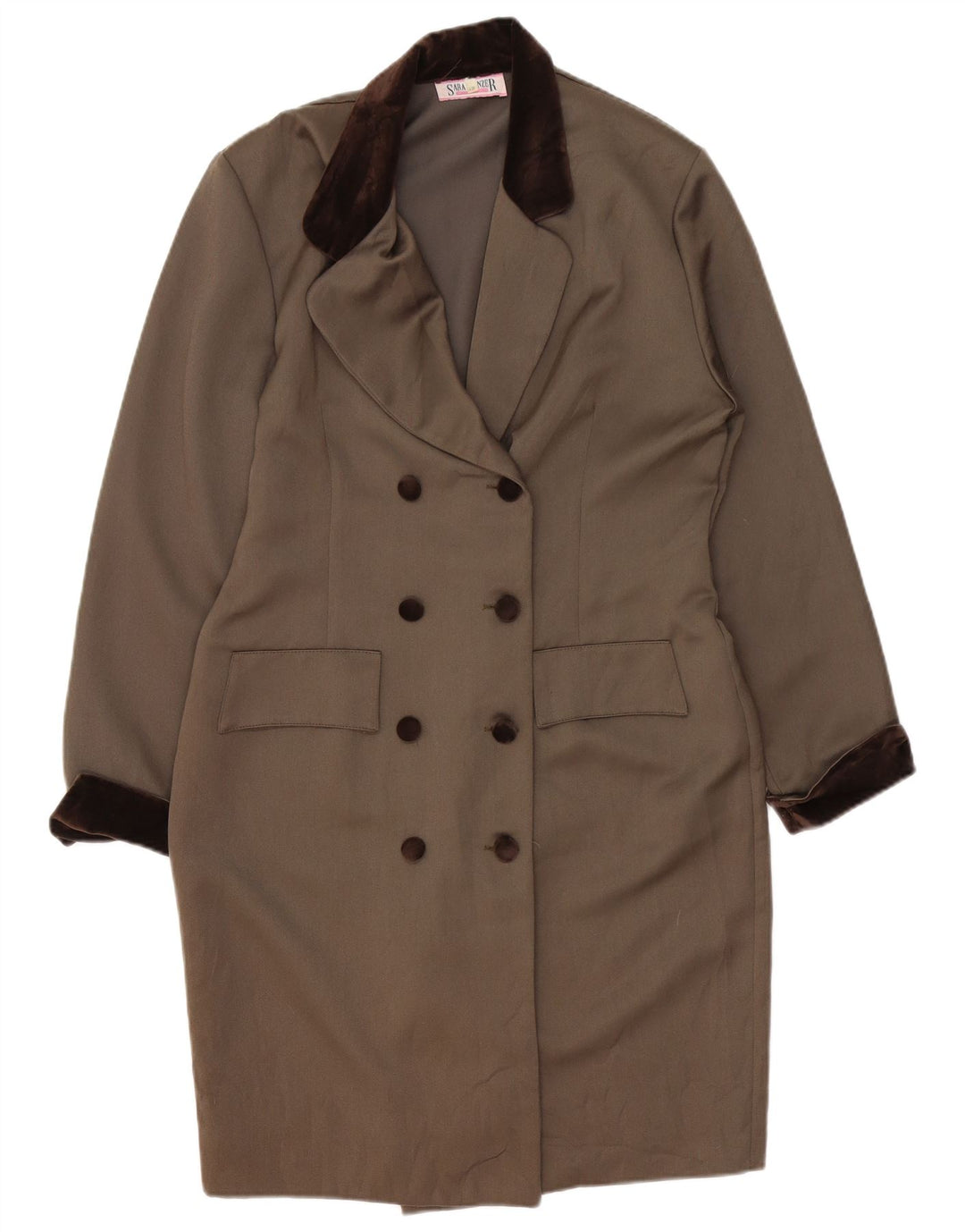 Casaco feminino Sara Glenzer com peito duplo IT 48 XL marrom colorblock