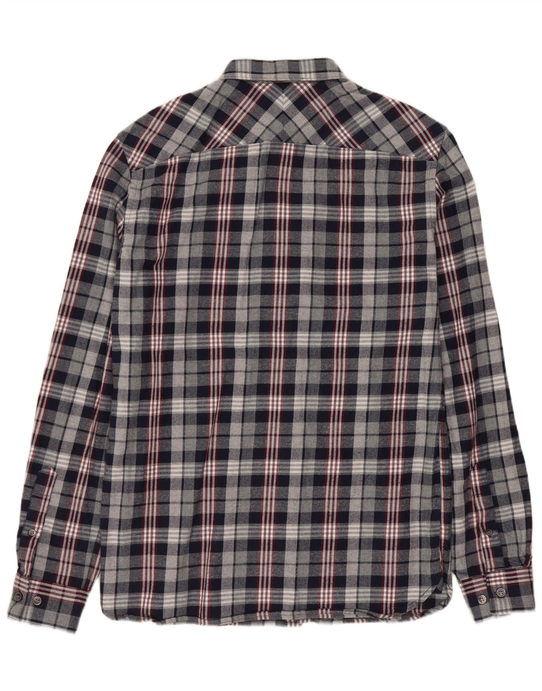 Camisa masculina de flanela de ajuste regular FRENCH CONNECTION pequena xadrez azul marinho