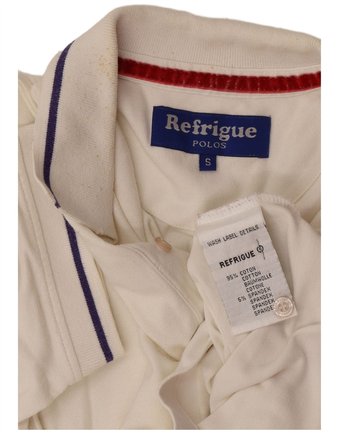 Camisa polo masculina Refrigue pequena de algodão branco