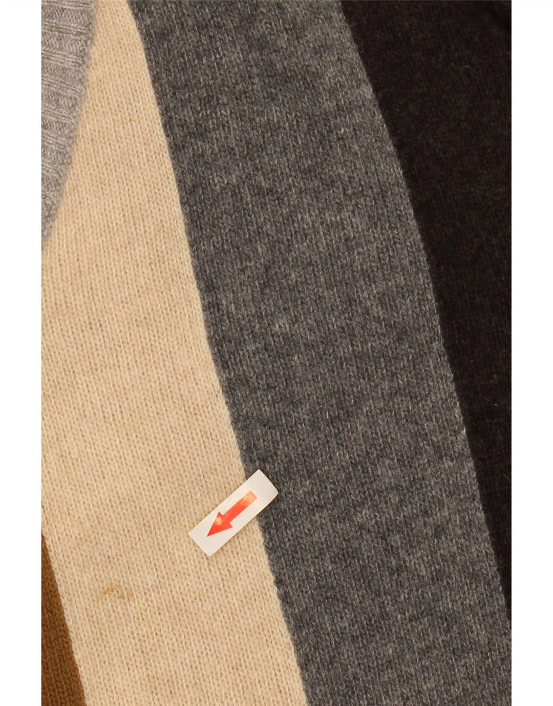 Suéter masculino Benetton com decote em V grande listrado multicolorido