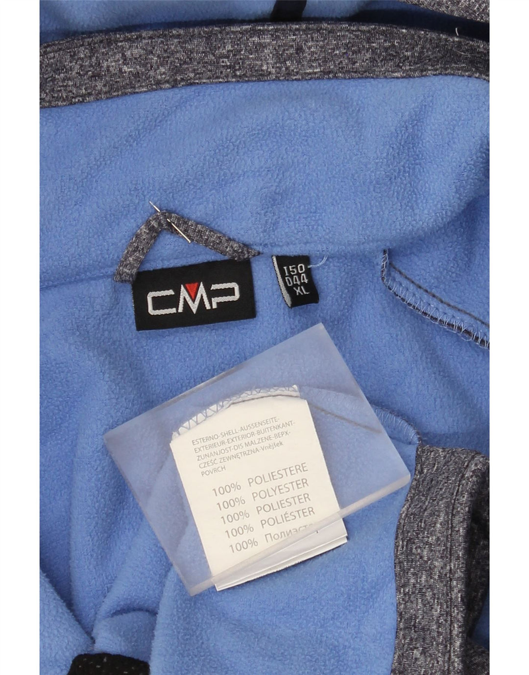 Jaqueta corta-vento feminina CMP com capuz UK 18 XL poliéster manchado azul