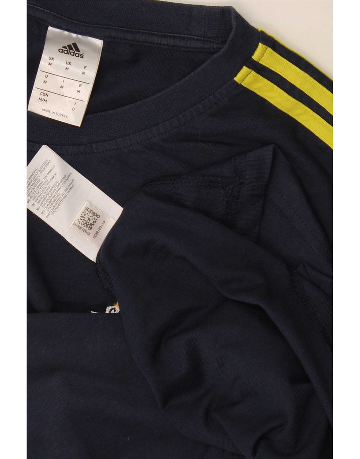 Adidas Mens Climalite Graphic Top Manga Longa Médio Algodão Azul Marinho
