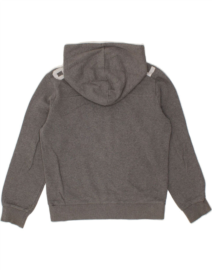 CONVERSE Boys Graphic Hoodie Jumper 9-10 Years Grey Colourblock Cotton Vintage Converse and Second-Hand Converse from Messina Hembry 