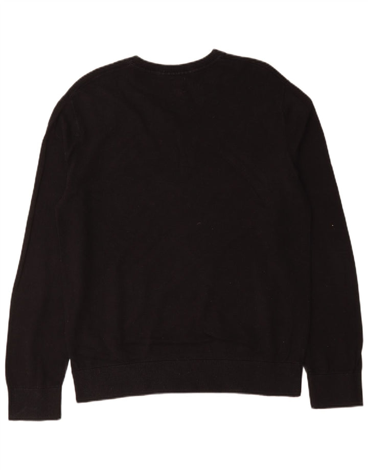Suéter masculino Gap com decote em V grande algodão preto