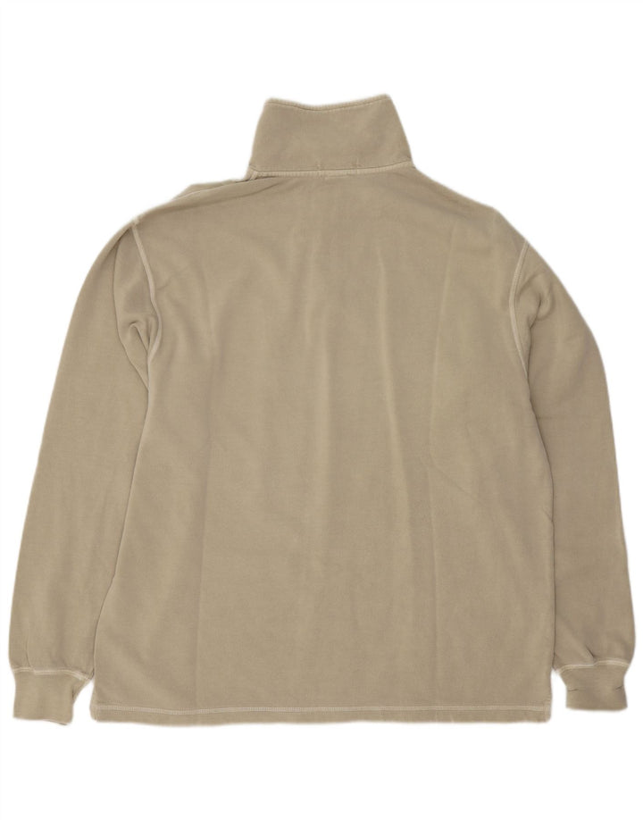 Lands End Mens Regular Fit Zip Neck Moletom Jumper Reino Unido 38/40 Médio Bege