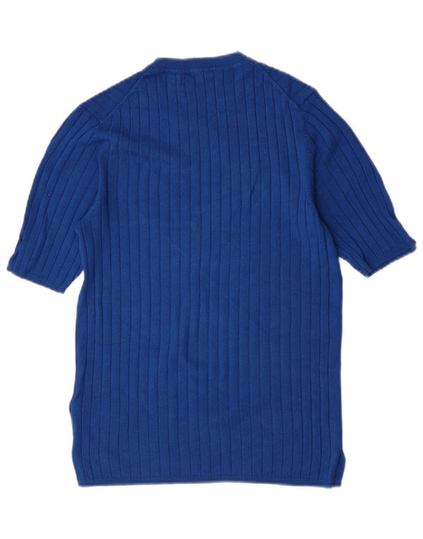 Suéter feminino Marks & Spencer com gola redonda Reino Unido 12 azul médio