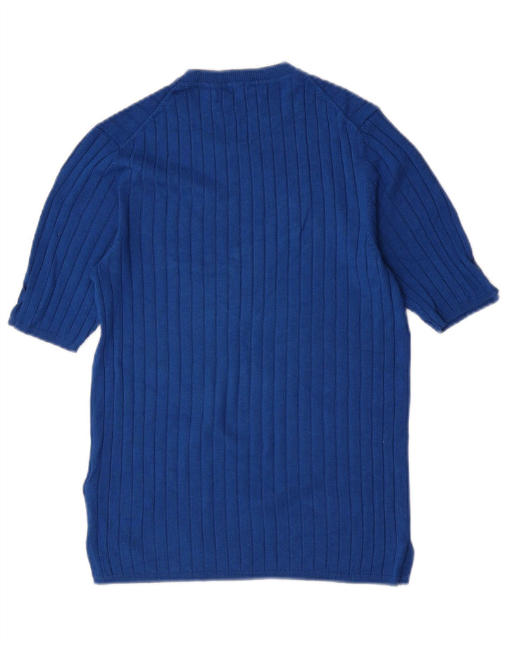 Suéter feminino Marks & Spencer com gola redonda Reino Unido 12 azul médio