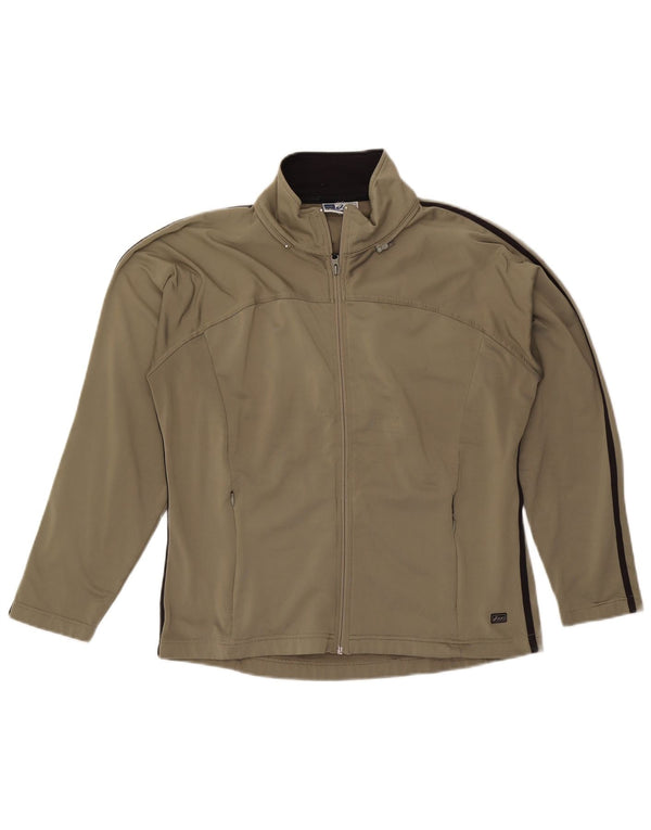 Asics Mens Tracksuit Top Jacket Medium Khaki Poliéster
