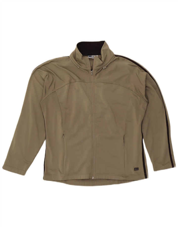 Asics Mens Tracksuit Top Jacket Medium Khaki Poliéster