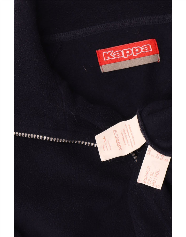 Kappa Mens Zip Neck Fleece Jumper Pequeno Poliéster Azul Marinho