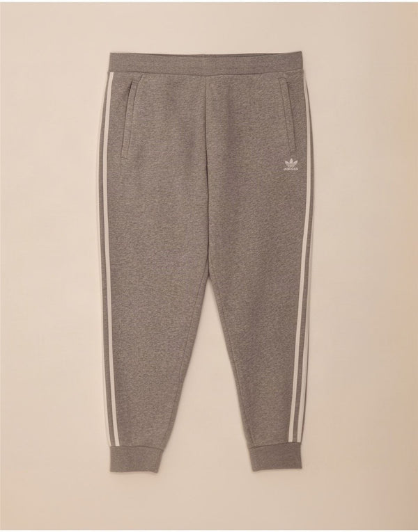 Adidas Calças de treino femininas Joggers UK 18 XL Algodão cinza