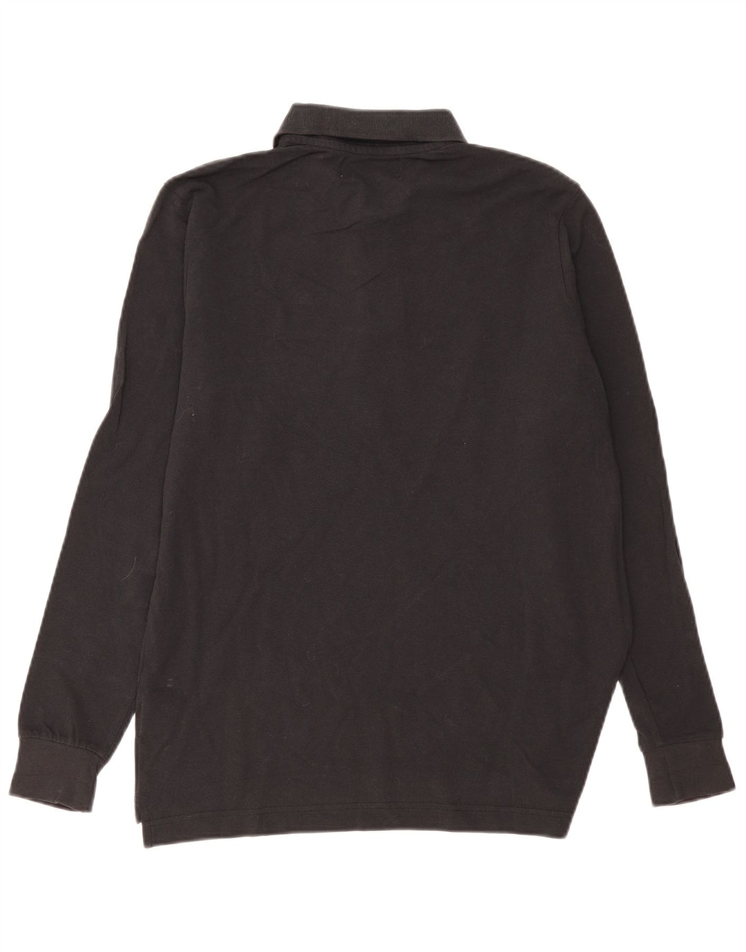 Camisa polo masculina de manga comprida Kappa pequena de algodão preto