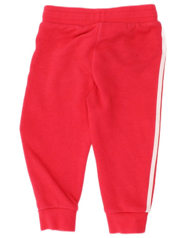 Adidas bebê meninas joggers calças de treino 18-24 meses algodão vermelho