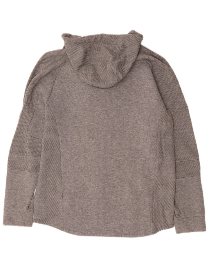 Suéter masculino Puma com capuz e zíper grande cinza manchado de viscose
