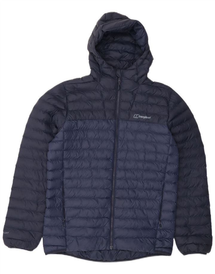 Jaqueta masculina acolchoada com capuz BERGHAUS UK 38 azul marinho médio