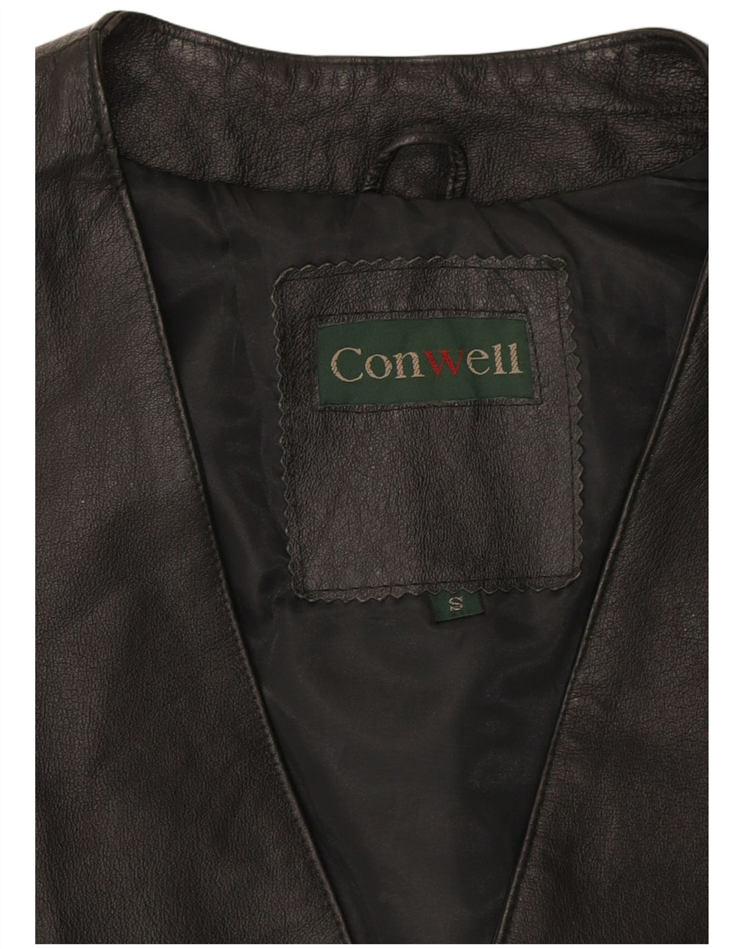 Colete masculino de couro CONWELL pequeno couro preto