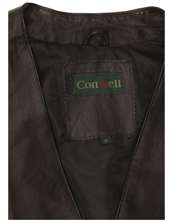 Colete masculino de couro CONWELL pequeno couro preto