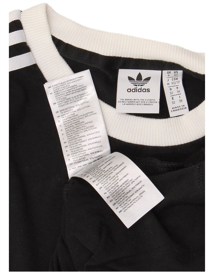 ADIDAS Womens Top Manga Longa UK 6 XS Algodão Preto