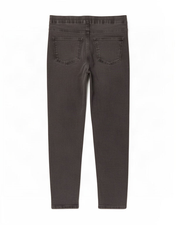 Calça jeans feminina Marks & Spencer UK 10 pequena W27 L25 algodão cinza