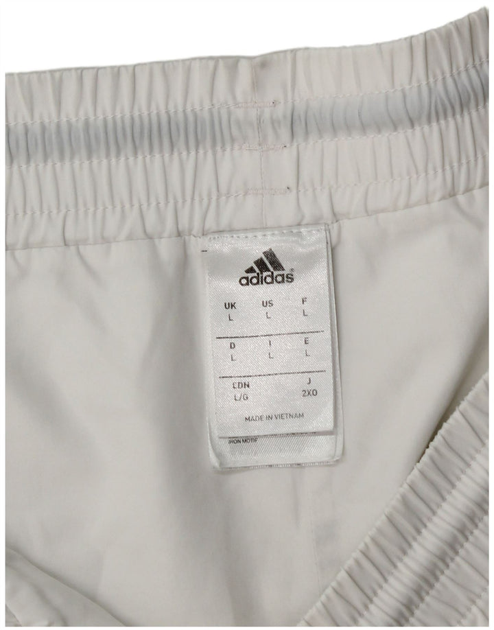 Shorts esportivos masculinos Adidas grande poliéster branco