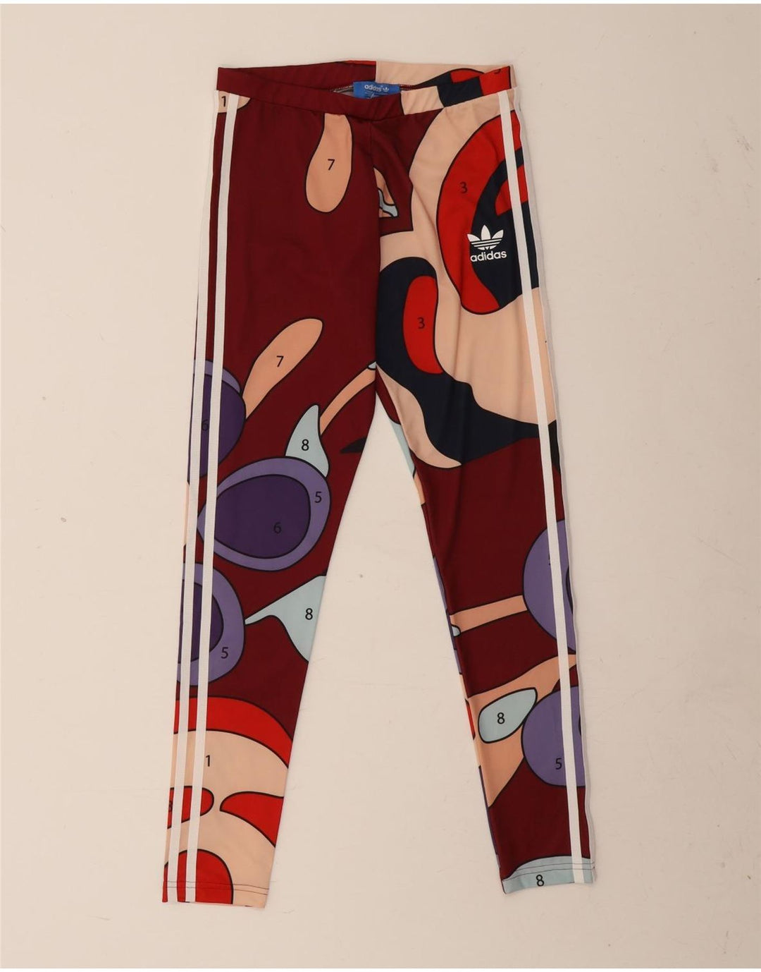 Adidas Womens Rita Ora Abstract Pattern Leggings Reino Unido 10 Pequeno Borgonha