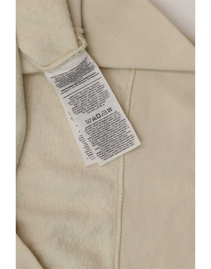 Nike Womens Crop Oversized Moletom Jumper UK 14 Médio Off White Algodão