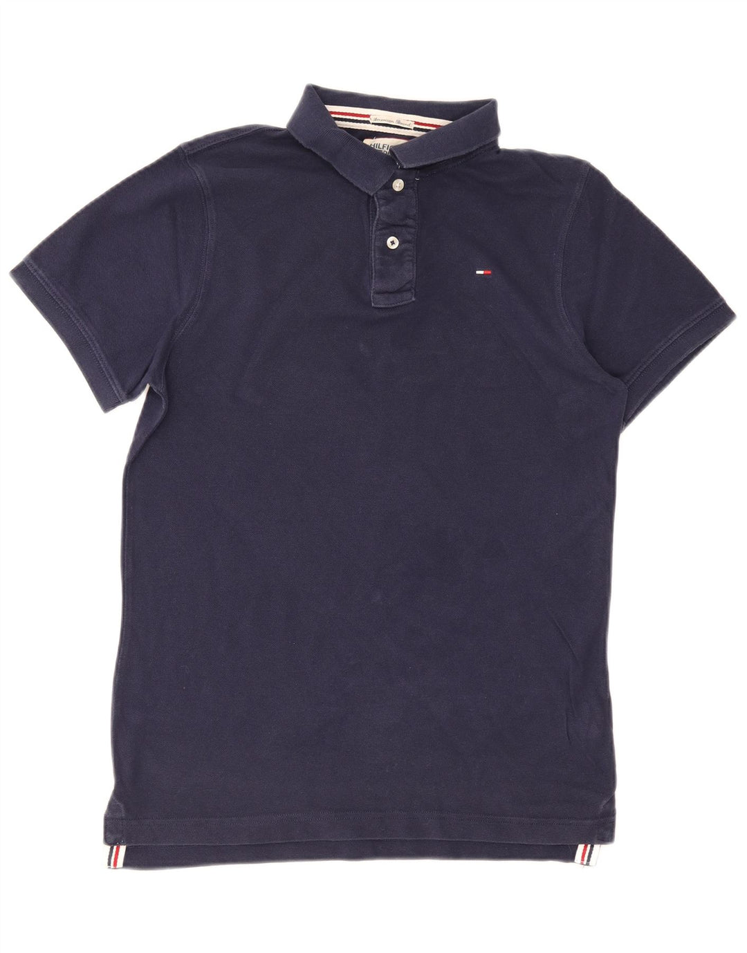 Camisa polo masculina Tommy Hilfiger média algodão azul marinho
