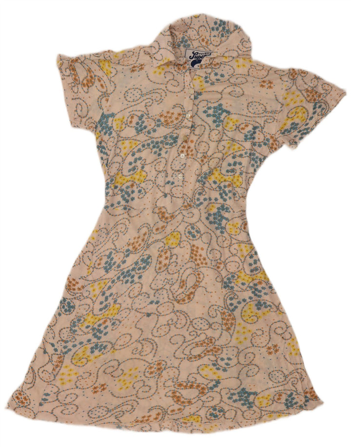 Vestido feminino SUPERDRY A-Line UK 14 Médio Bege Floral